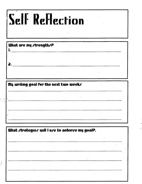 Printable Reflection Sheets